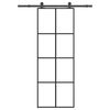 vidaXL Posuvn&eacute; dvere s kovan&iacute;m 76x205 cm ESG sklo a hlin&iacute;k