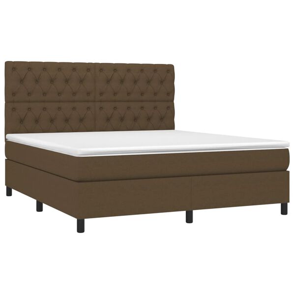 vidaXL Boxspring posteľ s matracom tmavohned&aacute; 160x200 cm l&aacute;tka