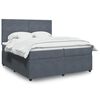 vidaXL Posteľn&yacute; r&aacute;m boxspring s matracom tmavosiv&yacute; 200x200 cm zamat
