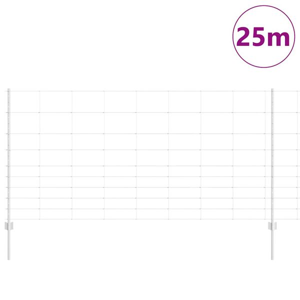 vidaXL Plot s podperou Strieborn&aacute; 1,2 x 25 m Oceľ