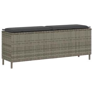 vidaXL z&aacute;hradn&aacute; lavička s vank&uacute;&scaron;om siv&aacute; 110x30x40,5 cm polyratan