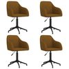 vidaXL Otočné jedálenské stoličky 4 ks hnedé zamatové
