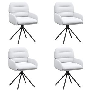 vidaXL Otočn&eacute; jed&aacute;lensk&eacute; stoličky 4 pcs Umel&aacute; koža Biela