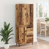 vidaXL Highboard 2 pcs Star&eacute; drevo Drevovl&aacute;knit&aacute; doska a sklo
