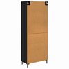 vidaXL Highboard so z&aacute;suvkou 2 pcs Čierny dub Kompozitn&eacute; drevo