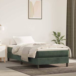 vidaXL Matrac s ta&scaron;tičkov&yacute;mi pružinami stredn&aacute; tvrdosť tmavozelen&yacute; 90x210x20 cm zamat