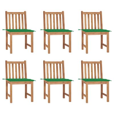 vidaXL Záhradné stoličky 6 ks s podložkami tíkový masív