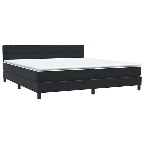 vidaXL Box Spring Posteľ s matracom Čierna 200x220 cm Zamat