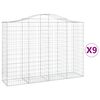 vidaXL Obl&uacute;kov&eacute; gabionov&eacute; ko&scaron;e 9 ks 200x50x140/160 cm pozink. železo