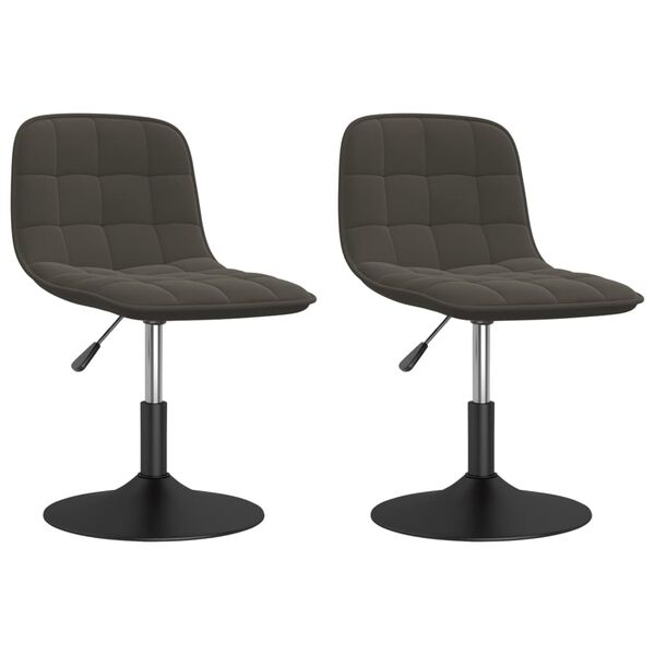 vidaXL Otočn&eacute; jed&aacute;lensk&eacute; stoličky 2 ks tmavosiv&eacute; zamatov&eacute;