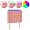 vidaXL Čelo postele s LED ružov&eacute; 93x16x118/128 cm zamat