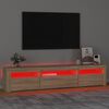 vidaXL TV skrinka s LED svetlami dub sonoma 195x35x40 cm