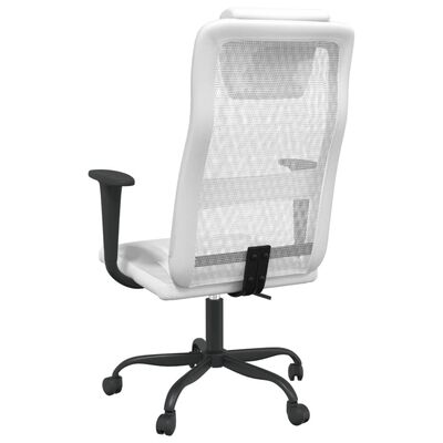 vidaXL Kancelárska stolička, nastaviteľná výška biela látka+umelá koža
