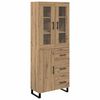vidaXL Highboard 2 pcs Remeseln&yacute; dub 69,5 x 34 x 180 cm