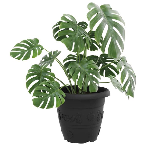 vidaXL Kulat&yacute; kvetin&aacute;č 24 pcs Čierna &Oslash; 26 x 21.5 cm Plast