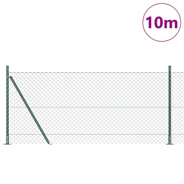 vidaXL Stĺp na plot. Zelen&aacute; 10 x 1 m (40 x 40 mm sieť) Ocel a PVC