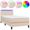 vidaXL Boxspring posteľ matrac a LED kapuč&iacute;nov&aacute; 90x200 cm umel&aacute; koža