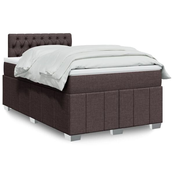 vidaXL Boxspring posteľ s matracom tmavohned&aacute; 120x190 cm l&aacute;tka