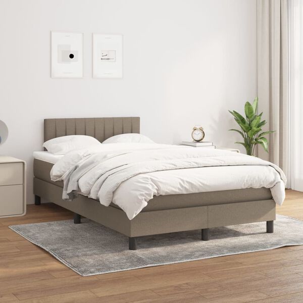 vidaXL Boxspring posteľ s matracom sivohned&aacute; 120x190 cm l&aacute;tka