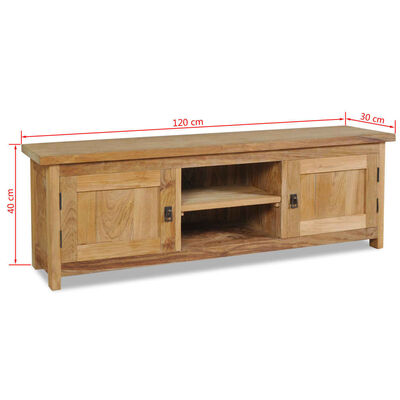 vidaXL TV stolík z masívneho teakového dreva, 120x30x40 cm