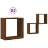 vidaXL N&aacute;stenn&eacute; police 2 ks hned&yacute; dub 30x15x30 cm