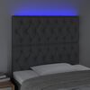 vidaXL Čelo postele s LED tmavosiv&eacute; 100x7x118/128 cm l&aacute;tka