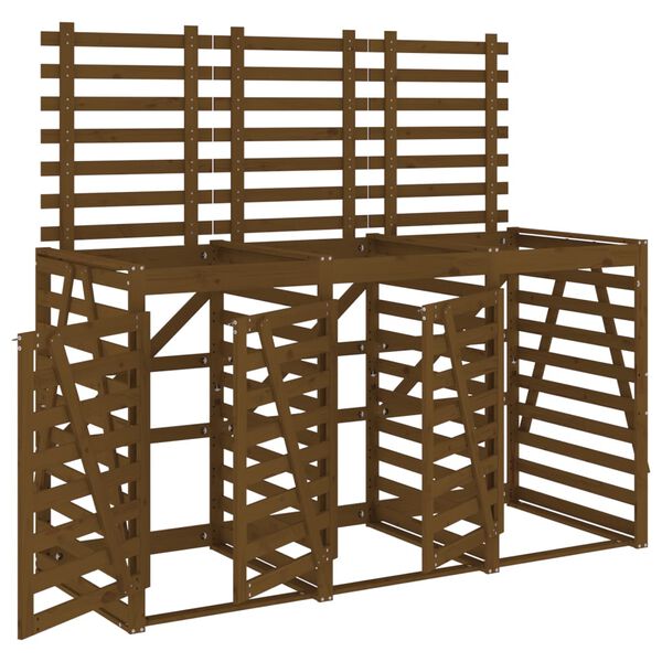 vidaXL &Uacute;ložn&yacute; box na tri odpadkov&eacute; ko&scaron;e medovo hned&yacute; mas&iacute;vna borovica