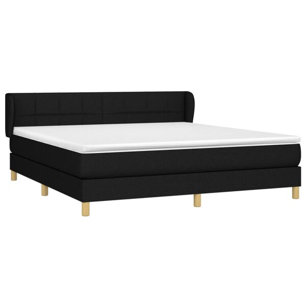 vidaXL Posteľn&yacute; r&aacute;m boxspring s matracom čierny 180x200 cm l&aacute;tka