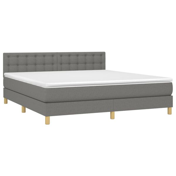 vidaXL Boxspring posteľ s matracom tmavosiv&aacute; 160x200 cm l&aacute;tka
