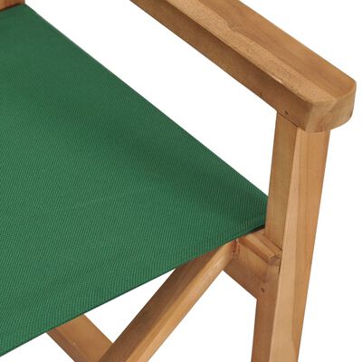 vidaXL Skladacia riaditeľská stolička masívne teakové drevo zelená