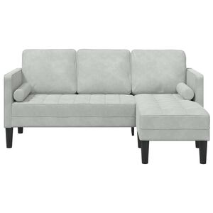 vidaXL Sada pohoviek s vank&uacute;&scaron;om Svetlosiv&aacute; Polyester
