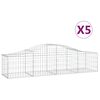 vidaXL Obl&uacute;kov&yacute; gabionov&yacute; k&ocirc;&scaron; 5 ks 200x50x40/60 cm pozinkovan&eacute; železo