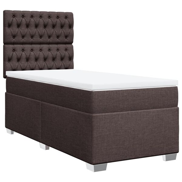 vidaXL Boxspring posteľ s matracom tmavohnedá 100x200 cm látka