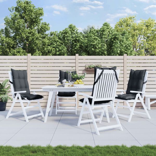 vidaXL Podušky na stoličky s vysokým operadlom 4 ks antracitové látka