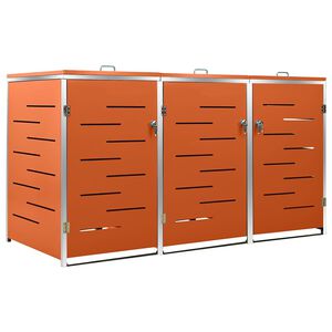 vidaXL Ohrada na 3 odpadkov&eacute; ko&scaron;e 207x77,5x115 cm nehrdzavej&uacute;ca oceľ