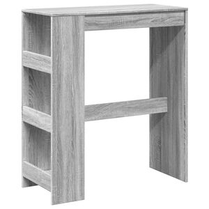 vidaXL Barov&yacute; st&ocirc;l s policami siv&yacute; sonoma 90x40x103,5 cm kompoz. drevo