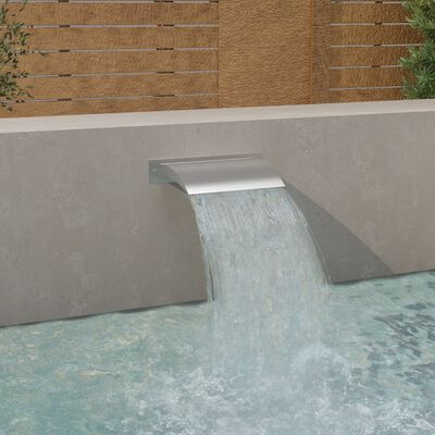 vidaXL Bazénová fontána strieborná 45x26x13 cm nehrdzavejúca oceľ