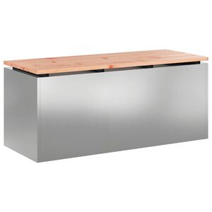 vidaXL Z&aacute;hradn&aacute; lavička Strieborn&aacute; 100 x 40 x 43 cm Pozinkovan&aacute; oceľ