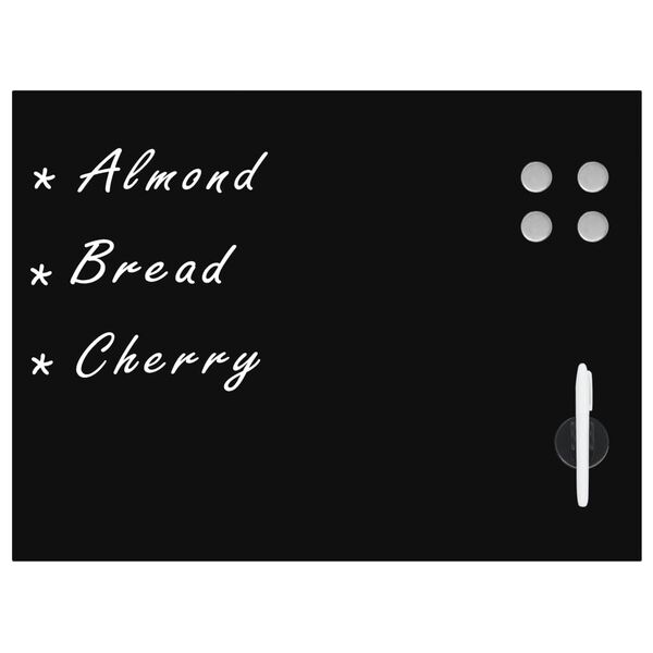 vidaXL N&aacute;stenn&aacute; magnetick&aacute; tabuľa, čierna, sklenen&aacute; 80x60 cm