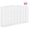 vidaXL Obl&uacute;kov&yacute; gabionov&yacute; k&ocirc;&scaron; 7 ks 400x50x220/240cm pozinkovan&eacute; železo