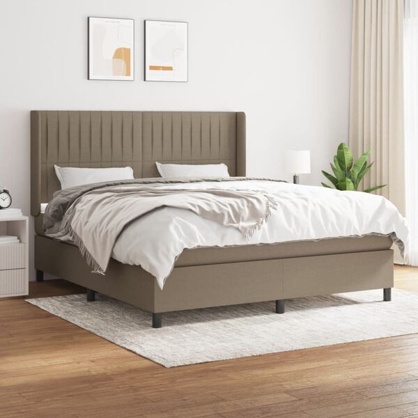vidaXL Posteľn&yacute; r&aacute;m boxspring s matracom sivohned 160x200 cm l&aacute;tka
