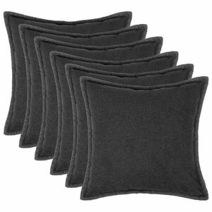 vidaXL Poťah na podložku 6 pcs HOUTEN Tmavosiv&aacute; 30 x 30 cm Boucl&eacute;