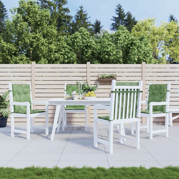 vidaXL Podu&scaron;ky na n&iacute;zke stoličky 4 ks vzor listov l&aacute;tka