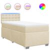 vidaXL Posteľn&yacute; r&aacute;m boxspring s matracom kr&eacute;mov&yacute; 90x190 cm l&aacute;tka