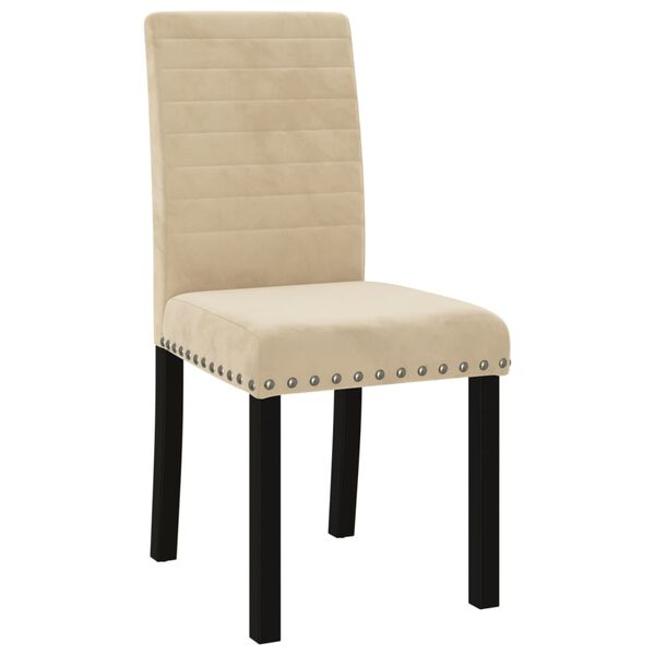 vidaXL jed&aacute;lensk&eacute; stoličky 4 ks kr&eacute;mov&eacute; zamatov&eacute;