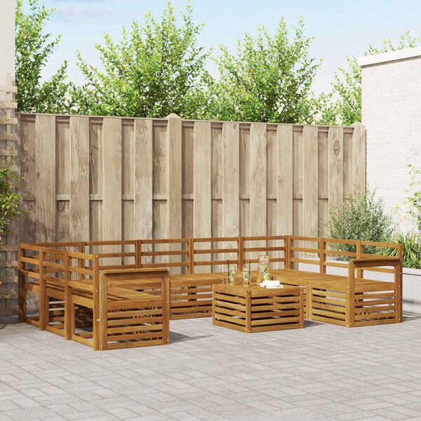 vidaXL S&uacute;pravy pohoviek 10 pcs Pr&iacute;rodn&aacute; Pevn&eacute; ak&aacute;ciov&eacute; drevo