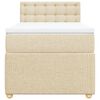 vidaXL Posteľný rám boxspring s matracom krémový 90x190 cm látka