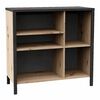 FMD Komoda s 5 otvoren&yacute;mi priehradkami dub artisan oceľ tmav&aacute;