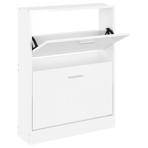 vidaXL Botn&iacute;k Biela, vysok&yacute; lesk 59x17x81 cm spracovan&eacute; drevo