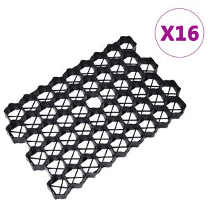 vidaXL Zatr&aacute;vňovacie mriežky 16 ks čierne 60x40x3 cm plast